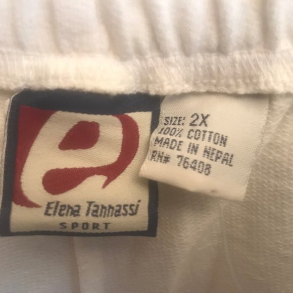 Elena Tannassi off-white sports pants sz 2X - Picture 5 of 5